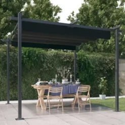 Buer, Spalier, Lysthuse Uden Tag^Havepavillon med sammenrulleligt tag 3x3 m antracitgrå - Havepavillon - Havepavilloner - Home & Living