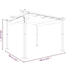 Buer, Spalier, Lysthuse Uden Tag^Havepavillon med sammenrulleligt tag 3x3 m antracitgrå - Havepavillon - Havepavilloner - Home & Living