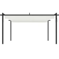 Best Havepavillon med sammenrulleligt tag - UV-resistent & vandafvisende | Størrelse: 4x3 m | Farve: Creme Buer, Spalier, Lysthuse Uden Tag