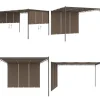 Outlet Havepavillon med sidegardin 4x3x2,25 m gråbrun - Markise - Markiser - Home & Living Buer, Spalier, Lysthuse Uden Tag