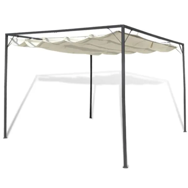 Outlet Havepavillon med tilbagetrækkeligt tag - Beskytter mod UV og regn | Farve: Mørkegrå | Størrelse: 3x3 meter Buer, Spalier, Lysthuse Uden Tag