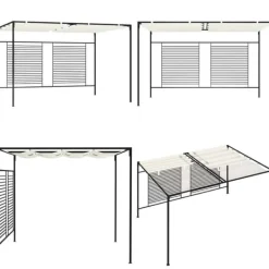 Outlet Havepavillon med udtrækkeligt tag 3x4x2,3 m 180 g/m² creme - Pavillon - Pavilloner - Home & Living Buer, Spalier, Lysthuse Uden Tag