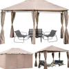 Telte & Lysthuse^Havepavillon 3x4m med SIDEVÆGGE og gardiner, vandtæt, STÆRKT TELT