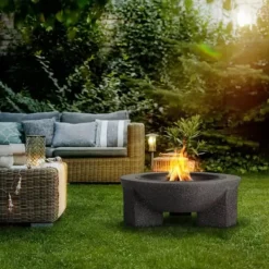 Pejse^Havepejs til terrasse eller grund - Mørk granit + grill + poker