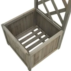 Buer, Spalier, Lysthuse Uden Tag^Havepergola med plantekasse massivt fyrretræ grå - Pergola - Pergolaer - Home & Living