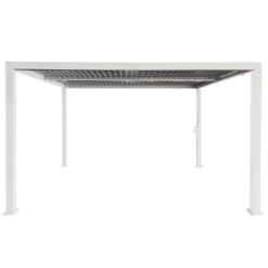 Online Havepergola 3x4 m med JUSTERBART ALUMINIUMSTAG, hvid, til TERRASSE, stærk Buer, Spalier, Lysthuse Uden Tag
