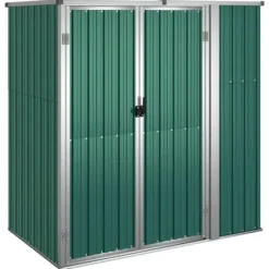 Skure, Garager & Carports^Haveredskabsskur i galvaniseret stål - Opbevaring til haveredskaber | Størrelse: 161x89x161 cm | Farve: Grøn