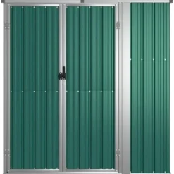 Skure, Garager & Carports^Haveredskabsskur i galvaniseret stål - Opbevaring til haveredskaber | Størrelse: 161x89x161 cm | Farve: Grøn