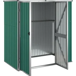 Skure, Garager & Carports^Haveredskabsskur i galvaniseret stål - Opbevaring til haveredskaber | Størrelse: 161x89x161 cm | Farve: Grøn