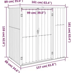 Skure, Garager & Carports^Haveredskabsskur i galvaniseret stål - Opbevaring til haveredskaber | Størrelse: 161x89x161 cm | Farve: Grøn