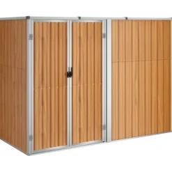Sale Haveredskabsskur i galvaniseret stål - Opbevaring til haveredskaber | Størrelse: 225x89x161 cm | Farve: Brun Skure, Garager & Carports