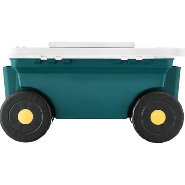 Hot Havescooter med sæde, 52x31x28 cm, grå, opbevaring Støtte Med Hjul, Sæder & Knæbeskyttelse Til Havepleje