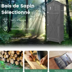 Clearance Haveskab, 75x50x180,5 cm, Grå Skure, Garager & Carports