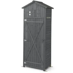 Clearance Haveskab, 75x50x180,5 cm, Grå Skure, Garager & Carports