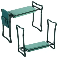 Viking Choice Støtte Med Hjul, Sæder & Knæbeskyttelse Til Havepleje^Haveskammel - foldeskammel - 59x27,5x49 cm - op til 150 kg