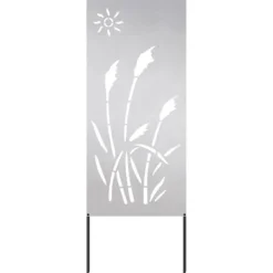 Buer, Spalier, Lysthuse Uden Tag^Haveskærm i rustfrit stål - Dekorativ haveafskærmning | Størrelse: 50x140 cm | Farve: Sølv