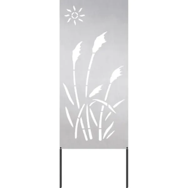 Buer, Spalier, Lysthuse Uden Tag^Haveskærm i rustfrit stål - Dekorativ haveafskærmning | Størrelse: 50x140 cm | Farve: Sølv