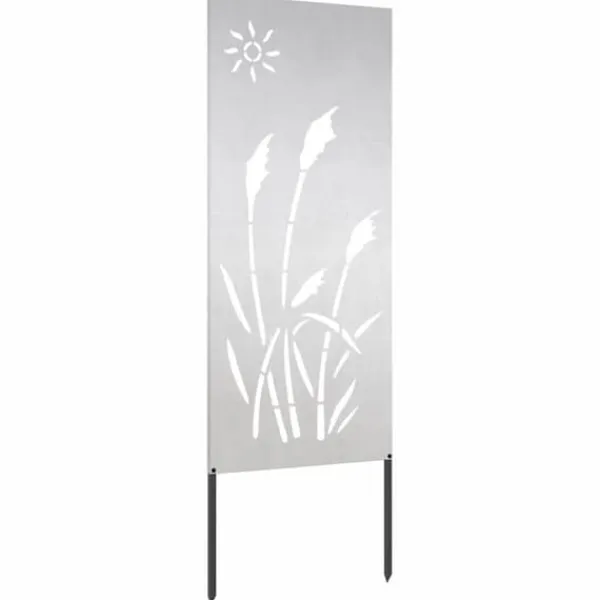 Buer, Spalier, Lysthuse Uden Tag^Haveskærm i rustfrit stål - Dekorativ haveafskærmning | Størrelse: 50x140 cm | Farve: Sølv