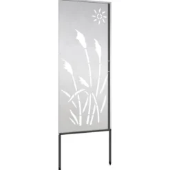 Buer, Spalier, Lysthuse Uden Tag^Haveskærm i rustfrit stål - Dekorativ haveafskærmning | Størrelse: 50x140 cm | Farve: Sølv