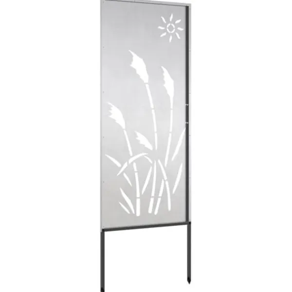 Buer, Spalier, Lysthuse Uden Tag^Haveskærm i rustfrit stål - Dekorativ haveafskærmning | Størrelse: 50x140 cm | Farve: Sølv