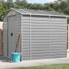 Sale Haveskur i galvaniseret stål - Multifunktionel opbevaring | Størrelse: 191x215x198 cm | Farve: Lysegrå Skure, Garager & Carports