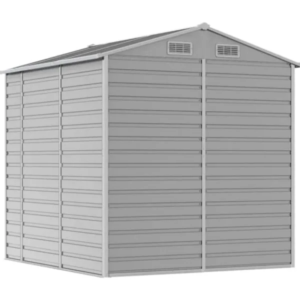 Sale Haveskur i galvaniseret stål - Multifunktionel opbevaring | Størrelse: 191x215x198 cm | Farve: Lysegrå Skure, Garager & Carports