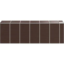 Hot Haveskur i galvaniseret stål - Multifunktionelt opbevaringsskur | Størrelse: 191x555x198 cm | Farve: Brun Skure, Garager & Carports