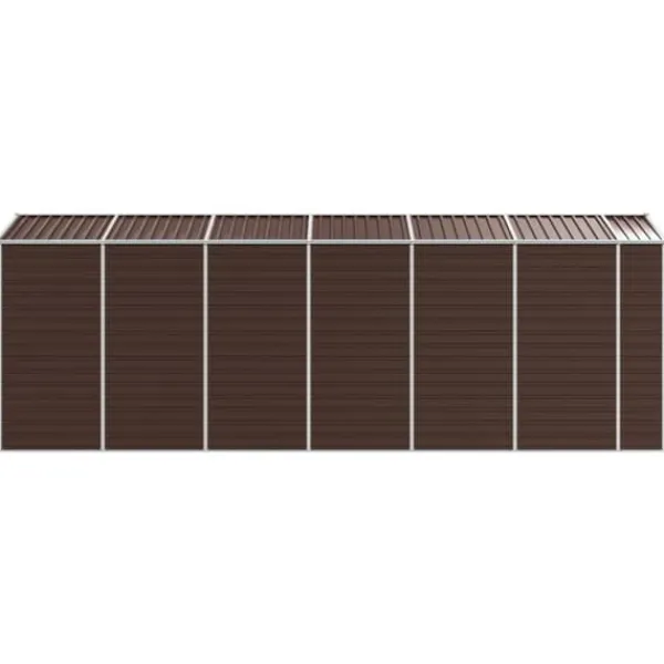 Hot Haveskur i galvaniseret stål - Multifunktionelt opbevaringsskur | Størrelse: 191x555x198 cm | Farve: Brun Skure, Garager & Carports