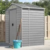 Skure, Garager & Carports^Haveskur i galvaniseret stål - Opbevaring og værktøjsbeskyttelse | Farve: Lysegrå | Størrelse: 191x130x198 cm