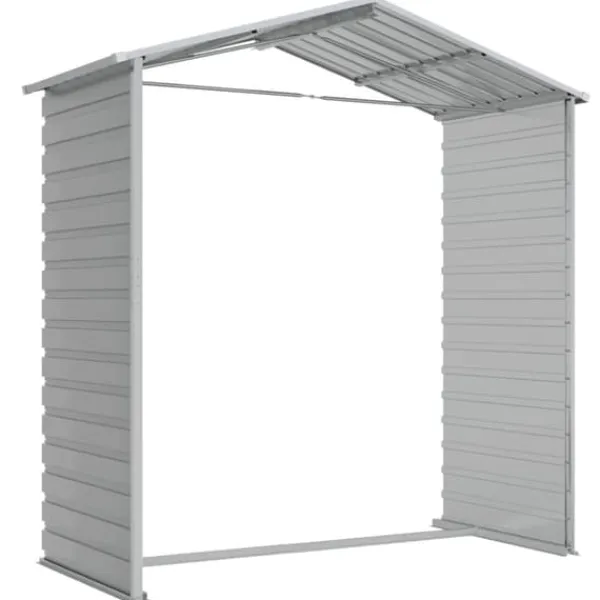 Skure, Garager & Carports^Haveskur i galvaniseret stål - Opbevaring og værktøjsbeskyttelse | Farve: Lysegrå | Størrelse: 191x130x198 cm