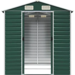 Skure, Garager & Carports^Haveskur i galvaniseret stål - Udendørs opbevaring | Farve: Grøn | Størrelse: 191x215x198 cm