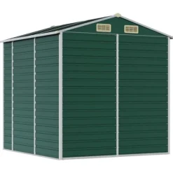 Skure, Garager & Carports^Haveskur i galvaniseret stål - Udendørs opbevaring | Farve: Grøn | Størrelse: 191x215x198 cm