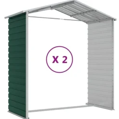 Skure, Garager & Carports^Haveskur i galvaniseret stål - Udendørs opbevaring | Farve: Grøn | Størrelse: 191x215x198 cm