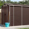 Haveskur i galvaniseret stål - Multifunktionel opbevaring | Farve: Brun | Størrelse: 191x89,5x198 cm Skure, Garager & Carports