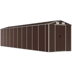 Haveskur i galvaniseret stål - Multifunktionel opbevaring | Farve: Brun | Størrelse: 191x89,5x198 cm Skure, Garager & Carports