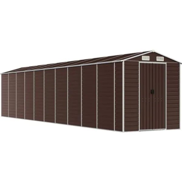 Haveskur i galvaniseret stål - Multifunktionel opbevaring | Farve: Brun | Størrelse: 191x89,5x198 cm Skure, Garager & Carports