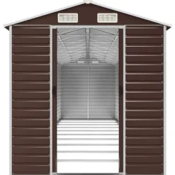 Haveskur i galvaniseret stål - Multifunktionel opbevaring | Farve: Brun | Størrelse: 191x89,5x198 cm Skure, Garager & Carports