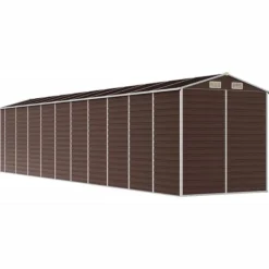 Haveskur i galvaniseret stål - Multifunktionel opbevaring | Farve: Brun | Størrelse: 191x89,5x198 cm Skure, Garager & Carports