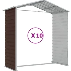 Haveskur i galvaniseret stål - Multifunktionel opbevaring | Farve: Brun | Størrelse: 191x89,5x198 cm Skure, Garager & Carports