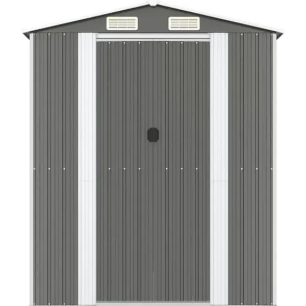 Haveskur i galvaniseret stål - Rummelig opbevaringsløsning | Farve: Lysegrå | Størrelse: 192x102x223 cm Skure, Garager & Carports