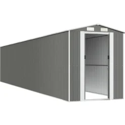 Haveskur i galvaniseret stål - Rummelig opbevaringsløsning | Farve: Lysegrå | Størrelse: 192x102x223 cm Skure, Garager & Carports