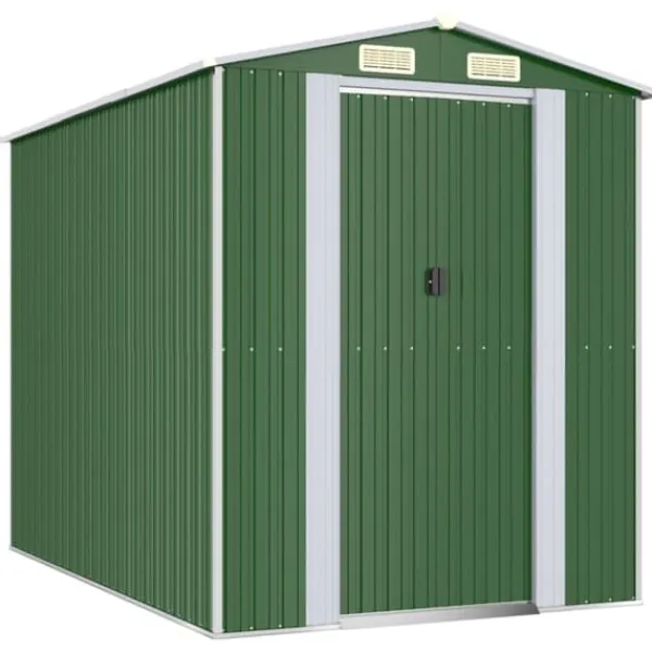 Skure, Garager & Carports^Haveskur i galvaniseret stål til værktøj og haven | Farve: Grøn | Størrelse: 192x274x223 cm