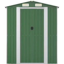 Skure, Garager & Carports^Haveskur i galvaniseret stål til værktøj og haven | Farve: Grøn | Størrelse: 192x274x223 cm