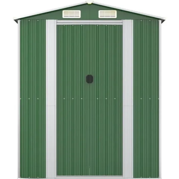Skure, Garager & Carports^Haveskur i galvaniseret stål til værktøj og haven | Farve: Grøn | Størrelse: 192x274x223 cm