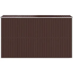 Skure, Garager & Carports^Haveskur i galvaniseret stål - Opbevaringsløsning til værktøj | Farve: Mørkebrun | Størrelse: 192x357x223 cm