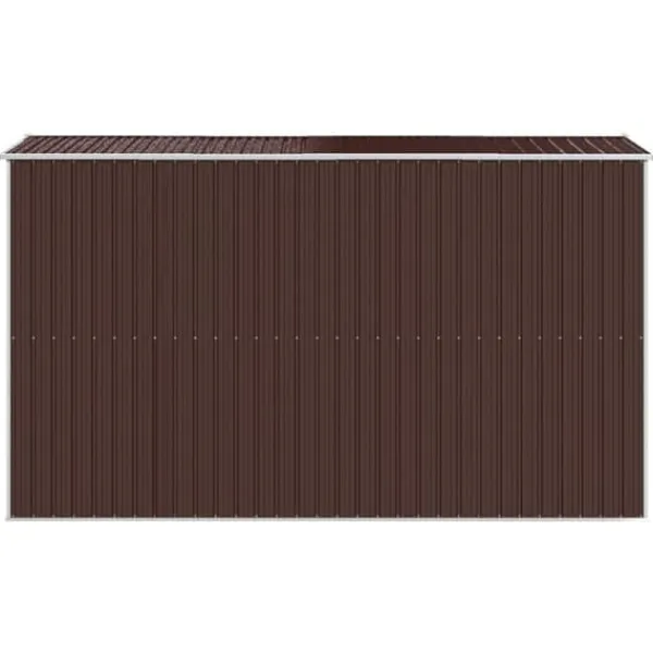Skure, Garager & Carports^Haveskur i galvaniseret stål - Opbevaringsløsning til værktøj | Farve: Mørkebrun | Størrelse: 192x357x223 cm