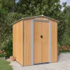 Skure, Garager & Carports^Haveskur i galvaniseret stål - Rummelig opbevaringsløsning | Farve: Lysebrun | Størrelse: 192x191x223 cm