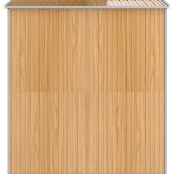 Skure, Garager & Carports^Haveskur i galvaniseret stål - Rummelig opbevaringsløsning | Farve: Lysebrun | Størrelse: 192x191x223 cm