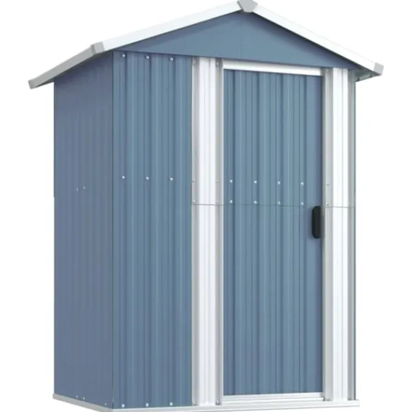 Discount Haveskur i galvaniseret stål - Rummelig opbevaring | Farve: Grå | Størrelse: 126x97,5x177 cm Skure, Garager & Carports