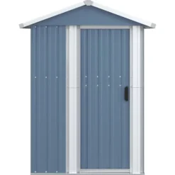 Discount Haveskur i galvaniseret stål - Rummelig opbevaring | Farve: Grå | Størrelse: 126x97,5x177 cm Skure, Garager & Carports